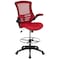 Flash Furniture Kelista Mid-Back Red Mesh Ergonomic Drafting Chair with Adjustable Foot Ring and Flip-Up Arms BL-X-5M-D-RED-GG - alternate 9